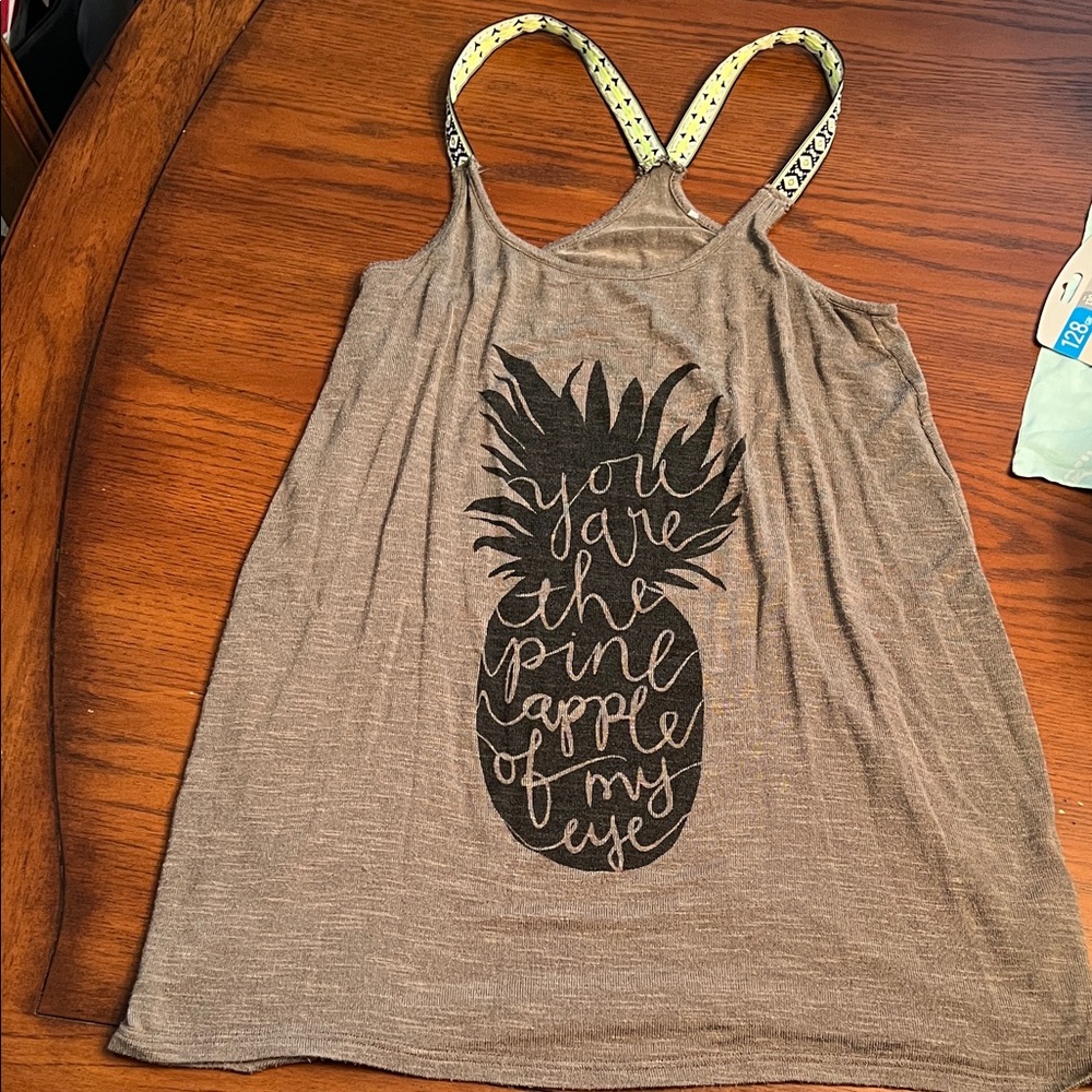 Billabong Tan Pineapple Graphic Tank Top